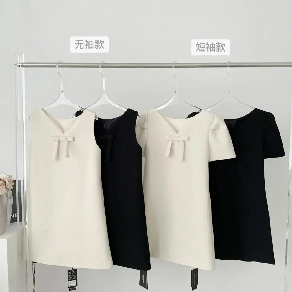 French Style White Black Elegant Exquisite Bow Dress Women 2022 Summer Fashion Solid Color Sleeveless Slim High-End Double-sided
French Style White Black Elegant Exquisite Bow Dress Women 2022 Summer Fashion Solid Color Sleeveless Slim High-End Double-sided