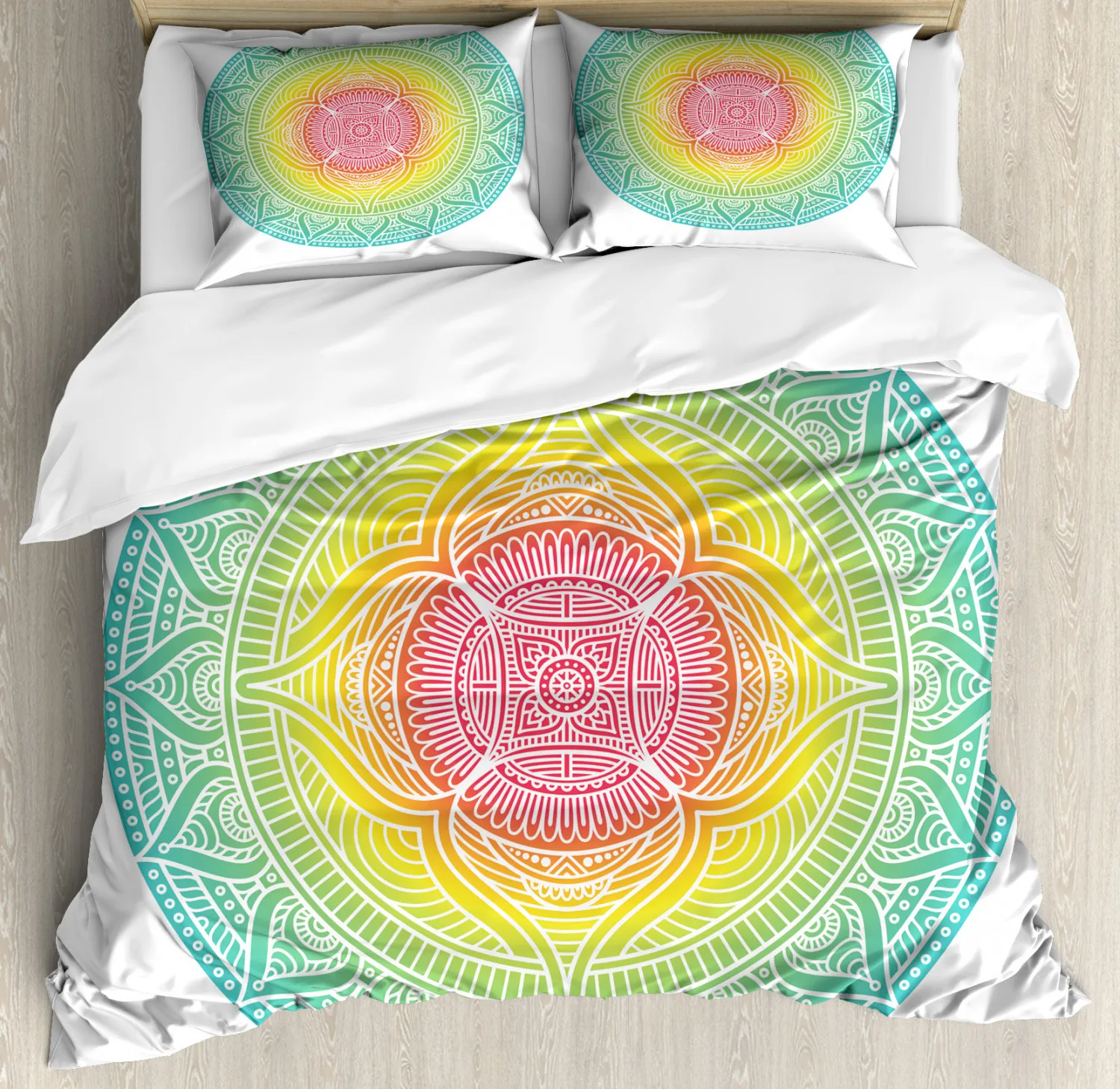 Mandala Duvet Cover Set Polyester Qulit Cover Boho Lotus Flower Microcosm Motif Unique Retro Green Theme Double Queen King Size
Mandala Duvet Cover Set Polyester Qulit Cover Boho Lotus Flower Microcosm Motif Unique Retro Green Theme Double Queen King Size