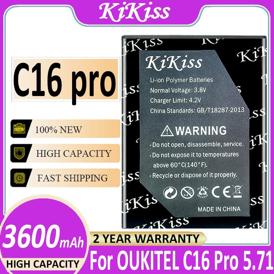 

3600mAh KiKiss Replacement Battery C16pro For OUKITEL S68 / C16 Pro C16pro / S68 Smartphone Battery