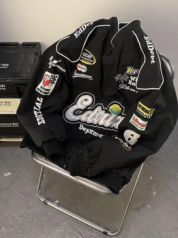 Gmiixder American Retro Bomber Jacket Street Cargo Motorcycle Trend Streetwear Spring Autumn Stand Collar Racing Coat Men Women
Gmiixder American Retro Bomber Jacket Street Cargo Motorcycle Trend Streetwear Spring Autumn Stand Collar Racing Coat Men Women