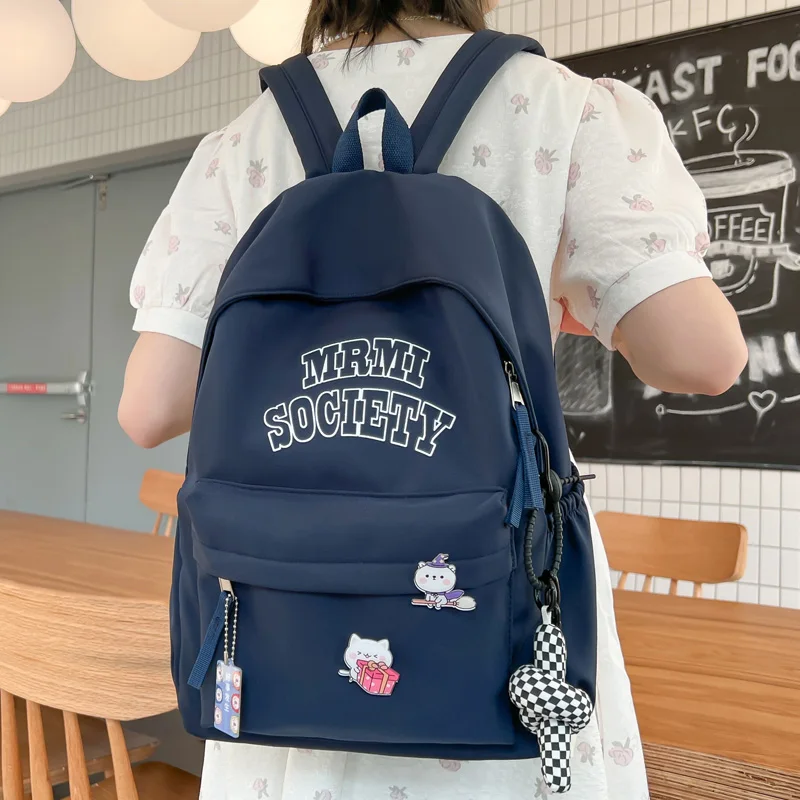 New Simple Nylon Women Backpack Kawaii Letter Travelling Bag For Teenage Girls Cute Schoolbag Female Solid Color Bookbag
New Simple Nylon Women Backpack Kawaii Letter Travelling Bag For Teenage Girls Cute Schoolbag Female Solid Color Bookbag