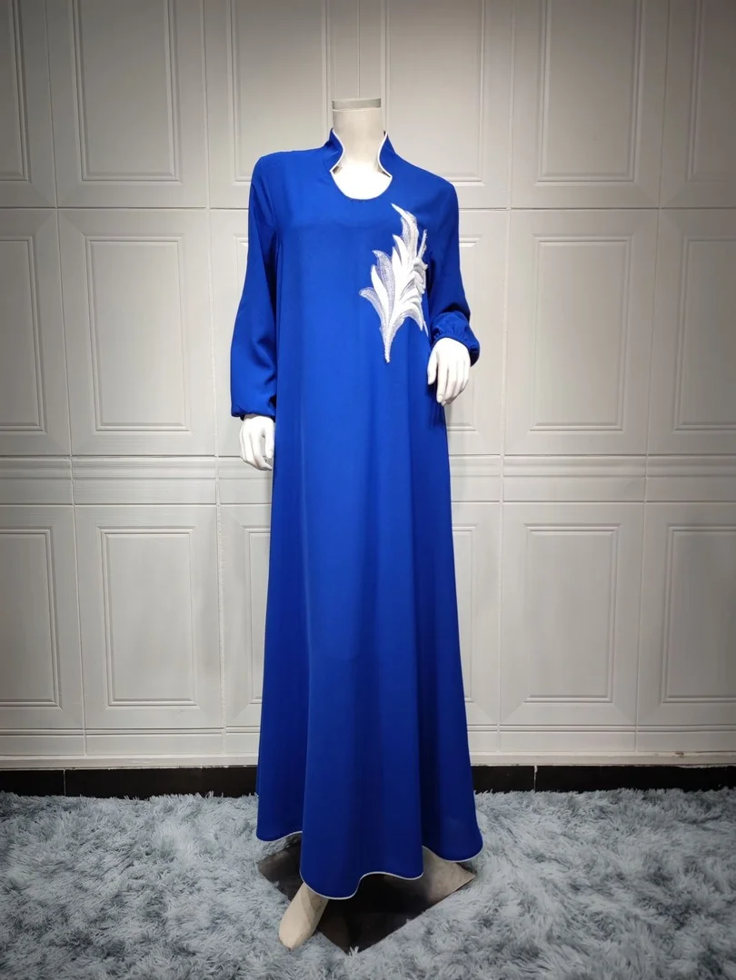 

Арабские платья для женщин Jalabiya, вышитая Марокканская кафтан, абайя, Турция, новинка 2022, Дубай, мусульманское платье макси с длинным рукавом,...