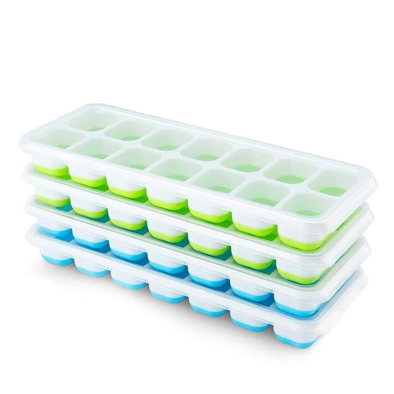 JHD-Ice Cube Tray, Pack Of 4 Ice Cube Trays, Silicone With Lid, Space-Saving And Stackable Ice Tray, Square Ice Cube Trays
JHD-Ice Cube Tray, Pack Of 4 Ice Cube Trays, Silicone With Lid, Space-Saving And Stackable Ice Tray, Square Ice Cube Trays