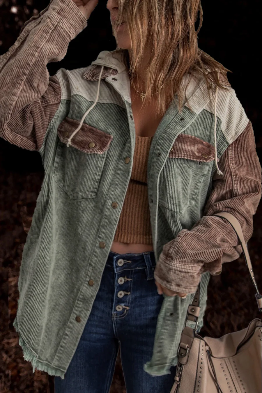 2022 Autumn Winter Shirt Jacket Coat Cotton Vintage Style Double Pocket Hooded Corduroy Long Sleeve Top Patchwork
2022 Autumn Winter Shirt Jacket Coat Cotton Vintage Style Double Pocket Hooded Corduroy Long Sleeve Top Patchwork