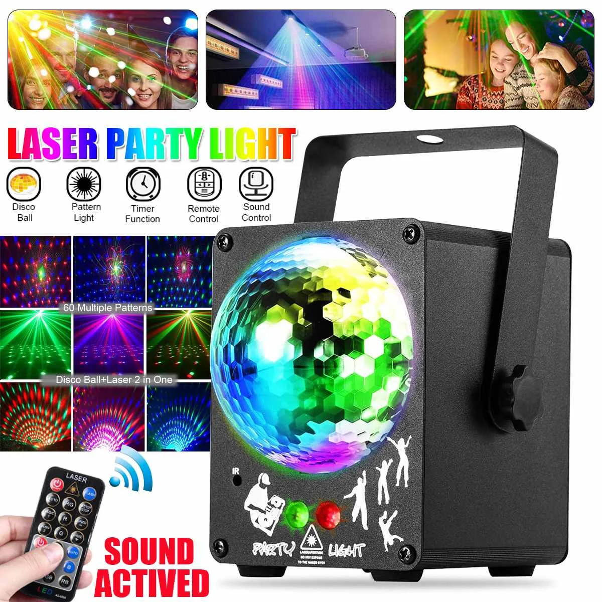 Дискошар со звуковой активацией, праздвечерние чный стробоскоп 18 Вт, 60 узоров, RGB светодиодный светсветильник льник для рождества, дома, кар... 
Дискошар со звуковой активацией, праздвечерние чный стробоскоп 18 Вт, 60 узоров, RGB светодиодный светсветильник льник для рождества, дома, кар...