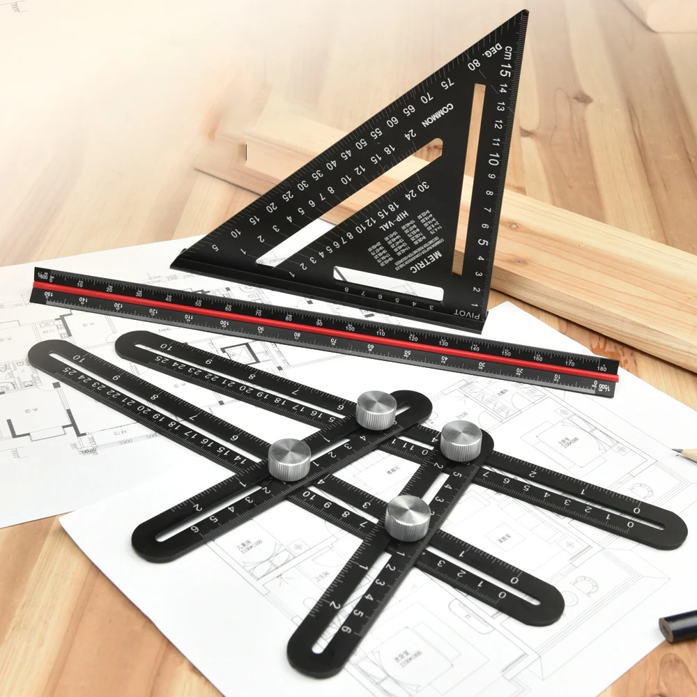 Measurement Tool Square Ruler Aluminum Alloy Speed Protractor Miter For Carpenter Tri-square Line Scriber Saw Guide
Measurement Tool Square Ruler Aluminum Alloy Speed Protractor Miter For Carpenter Tri-square Line Scriber Saw Guide