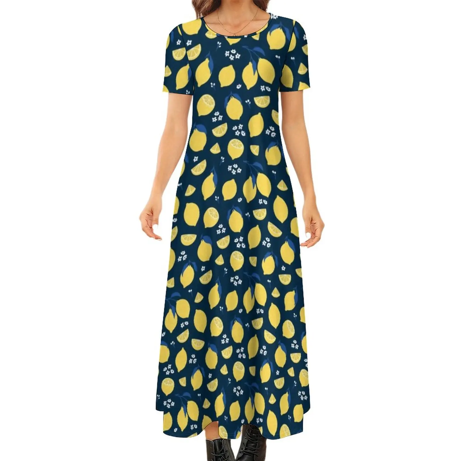 Yellow Fruit Print Dress Lemon Pattern Cute Maxi Dress Funny Boho Beach Long Dresses Large Size
Yellow Fruit Print Dress Lemon Pattern Cute Maxi Dress Funny Boho Beach Long Dresses Large Size