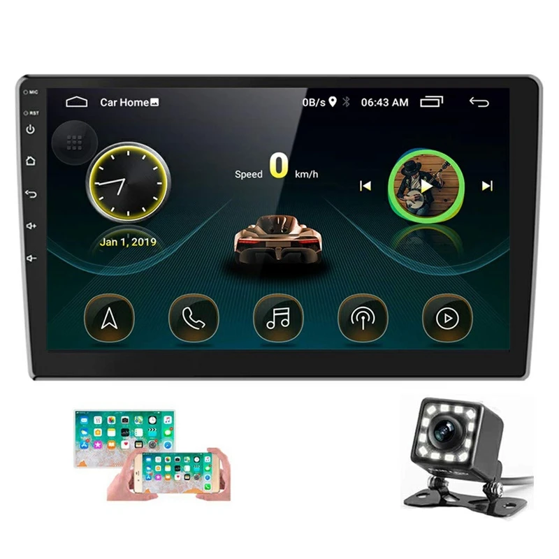 Автомобильный стерео-радиоприемник на Android 10,1 с Bluetooth, FM, GPS, Wi-Fi, HD, сенсорным экраном, мультимедийным проигрывателем и камерой заднего вида
Автомобильный стерео-радиоприемник на Android 10,1 с Bluetooth, FM, GPS, Wi-Fi, HD, сенсорным экраном, мультимедийным проигрывателем и камерой заднего вида