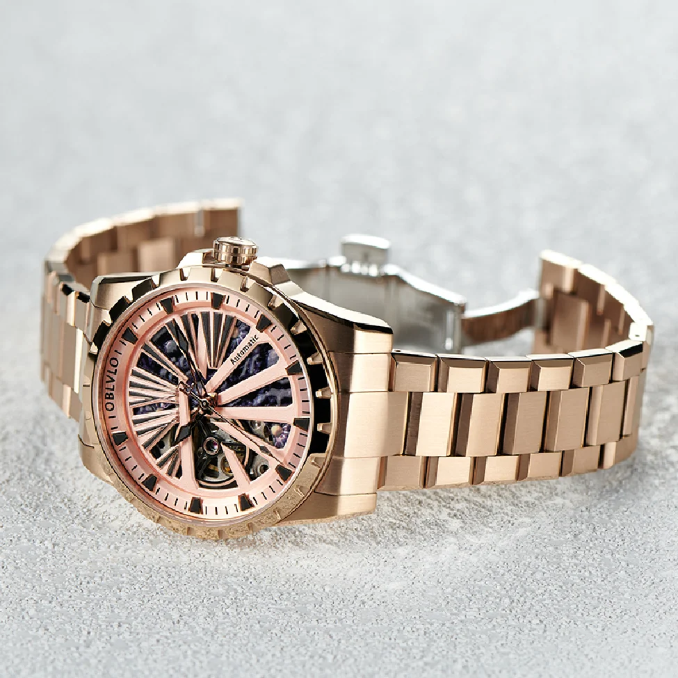OBLVLO Top Brand Rose Gold Skeleton Mechanical Automatic Watch For Men Sport Clock Casual Luminous Bracelet Wrist Watch RMS-U
OBLVLO Top Brand Rose Gold Skeleton Mechanical Automatic Watch For Men Sport Clock Casual Luminous Bracelet Wrist Watch RMS-U