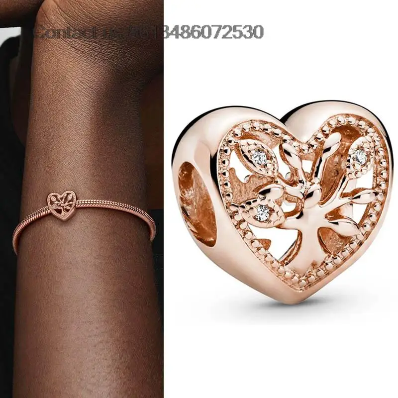 New 925 Sterling Silver Rose Gold Openwork Family Tree Heart Bead Charm Fit Original Bracelet For Women DIY Jewelry Making Gift
New 925 Sterling Silver Rose Gold Openwork Family Tree Heart Bead Charm Fit Original Bracelet For Women DIY Jewelry Making Gift