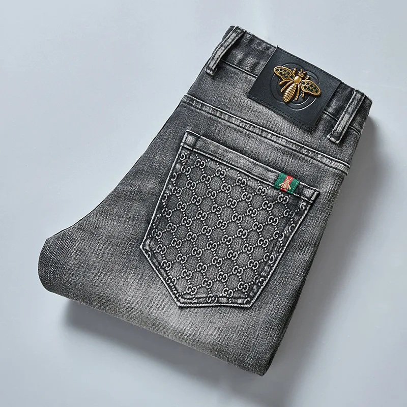 Autumn New Men's Denim Straight Pants Elastic Slim Fashion Jeans Business Retro Smoke Gray Loose Large Size Trousers 28-36
Autumn New Men's Denim Straight Pants Elastic Slim Fashion Jeans Business Retro Smoke Gray Loose Large Size Trousers 28-36
