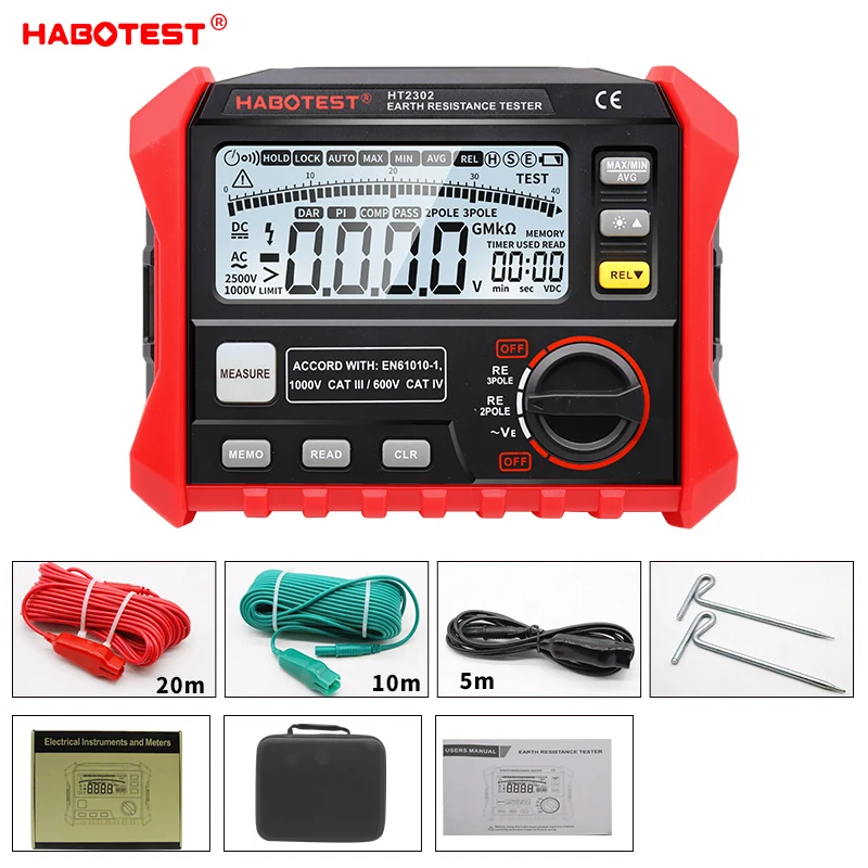 Цифровой измеритель сопротивления Cretrust HT5910 HT2302
Цифровой измеритель сопротивления Cretrust HT5910 HT2302