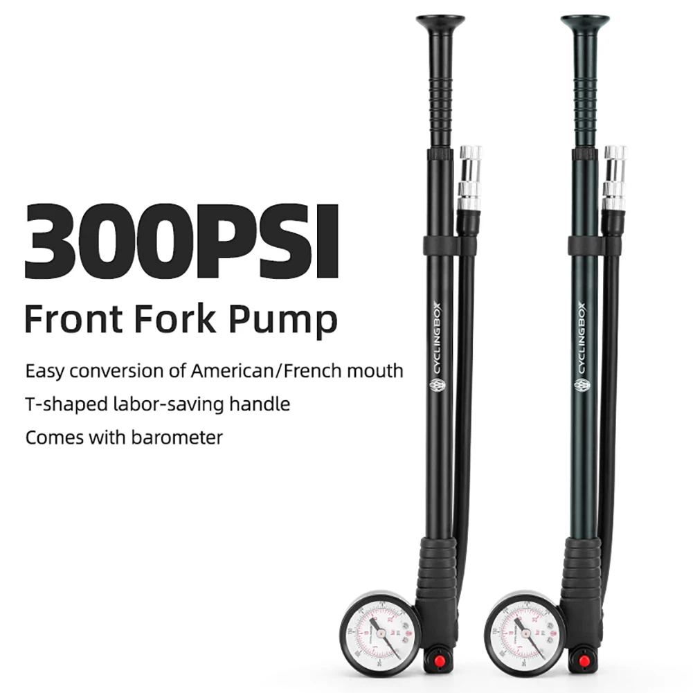High-pressure 300PSI Bike Fork Air Pump with Barometer Gauge Rear Suspension Shock Absorber Pump Mountain Bicycle Tool Pump New
High-pressure 300PSI Bike Fork Air Pump with Barometer Gauge Rear Suspension Shock Absorber Pump Mountain Bicycle Tool Pump New
