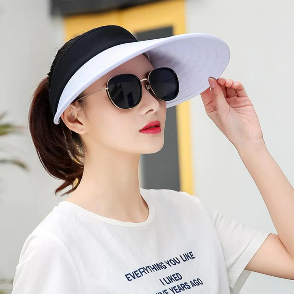Women Sun Visor Hats Breathable Packable Convenient Women Large Brim Summer UV Protection Beach Cap
Women Sun Visor Hats Breathable Packable Convenient Women Large Brim Summer UV Protection Beach Cap