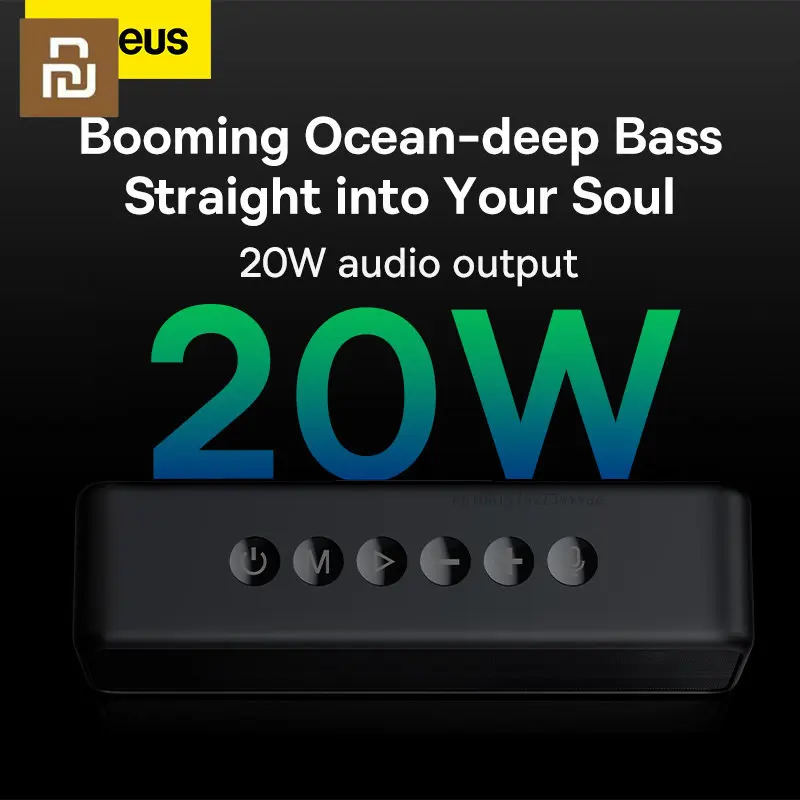 Baseus Original Wireless Bluetooth Speaker 20W Bass Boost EQ Mode IPX6 Waterproof Bluetooth 5.0 Speakers, Support TF-card AUX
Baseus Original Wireless Bluetooth Speaker 20W Bass Boost EQ Mode IPX6 Waterproof Bluetooth 5.0 Speakers, Support TF-card AUX