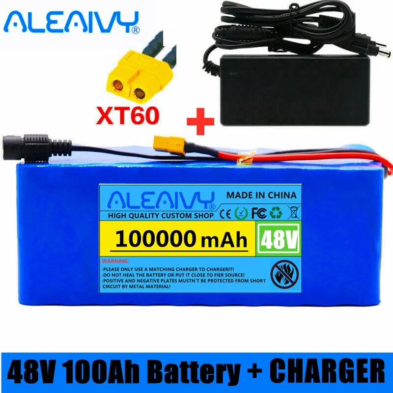 New 48V 100Ah 1000w 13S3P 18650 48V Lithium ion Battery Pack For 54.6v E-bike Electric bicycle Scooter with BMS + Charger
New 48V 100Ah 1000w 13S3P 18650 48V Lithium ion Battery Pack For 54.6v E-bike Electric bicycle Scooter with BMS + Charger
