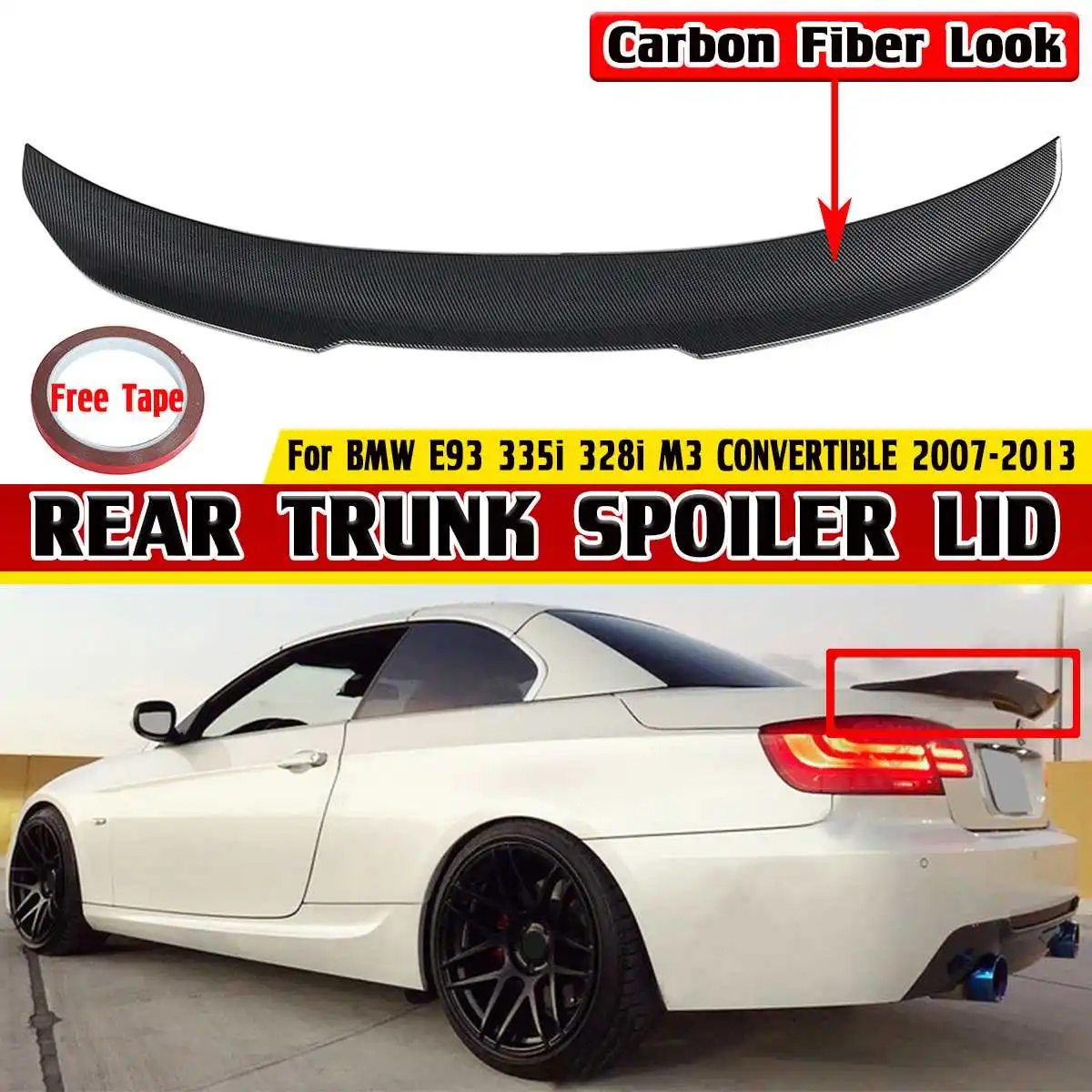 ABS PSM Style Car Rear Trunk Boot Lip Spoiler Wing Lip Trunk Spoiler Boot Wing For BMW E93 335i 328i M3 CONVERTIBLE 2007-2013
ABS PSM Style Car Rear Trunk Boot Lip Spoiler Wing Lip Trunk Spoiler Boot Wing For BMW E93 335i 328i M3 CONVERTIBLE 2007-2013