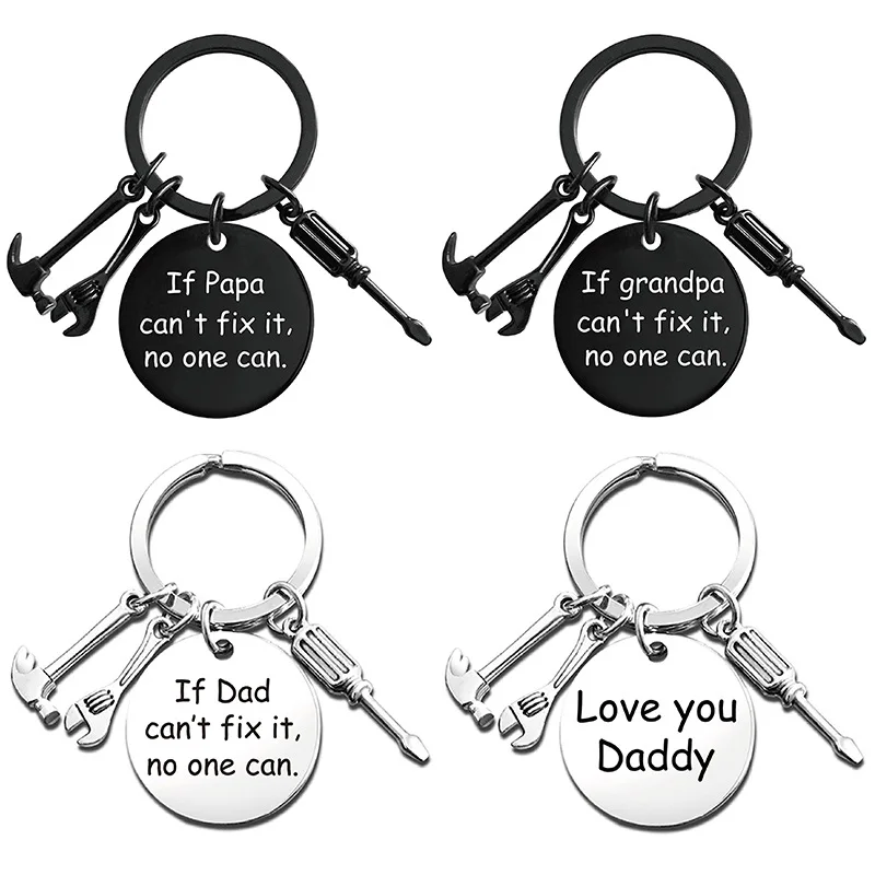 Dad's Tools Hammer Screwdriver Wrench Metal Pendant Keychain Papa Grandpa Laser Lettering If Daddy Can't Fix It Jewelry Gift
Dad's Tools Hammer Screwdriver Wrench Metal Pendant Keychain Papa Grandpa Laser Lettering If Daddy Can't Fix It Jewelry Gift