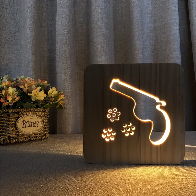 Gun Shape Wooden Head Lamp Pine Hollow Wood Table Lamp Creative Children and Man Bedside Lamp Dropshipping
Gun Shape Wooden Head Lamp Pine Hollow Wood Table Lamp Creative Children and Man Bedside Lamp Dropshipping