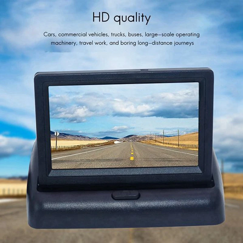 

Car 5 Inch Folding Monitors HD Video Mini Car Parking TFT LCD Monitor Display Rear View Reverse Kits With Backup Camera