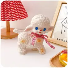 Retro Classic Rubber Sheep Doll Cute Girl Sweetheart Voice Animal Gift Model Lamb Static Desk Room Home Accessories Ornaments