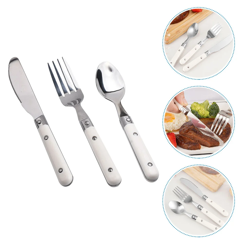 3 Pcs Metal Children's Knife Fork Spoon Baby White Outfits Self Feeding Utensil Stainless Steel Western Flatware
3 Pcs Metal Children's Knife Fork Spoon Baby White Outfits Self Feeding Utensil Stainless Steel Western Flatware