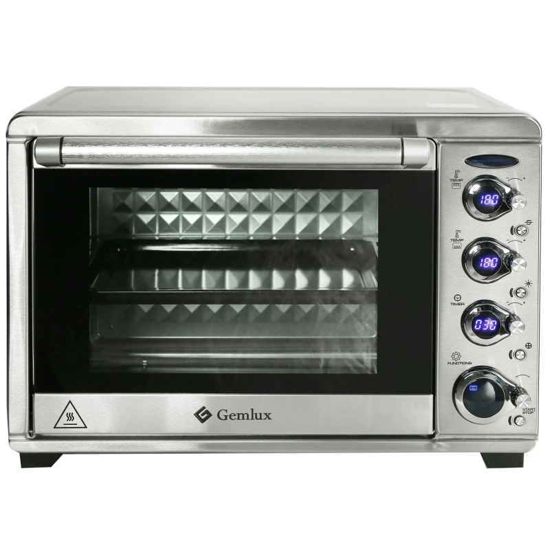 Мини печь GEMLUX GL OR 1538LUX (мощность 1800 Вт объем 38 л электронное управление корпус из нержавеющей стали)|Духовки| |