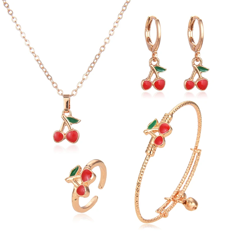 DM DesignNew cute red cherry 4-piece girl children gift cute children jewelry set
DM DesignNew cute red cherry 4-piece girl children gift cute children jewelry set