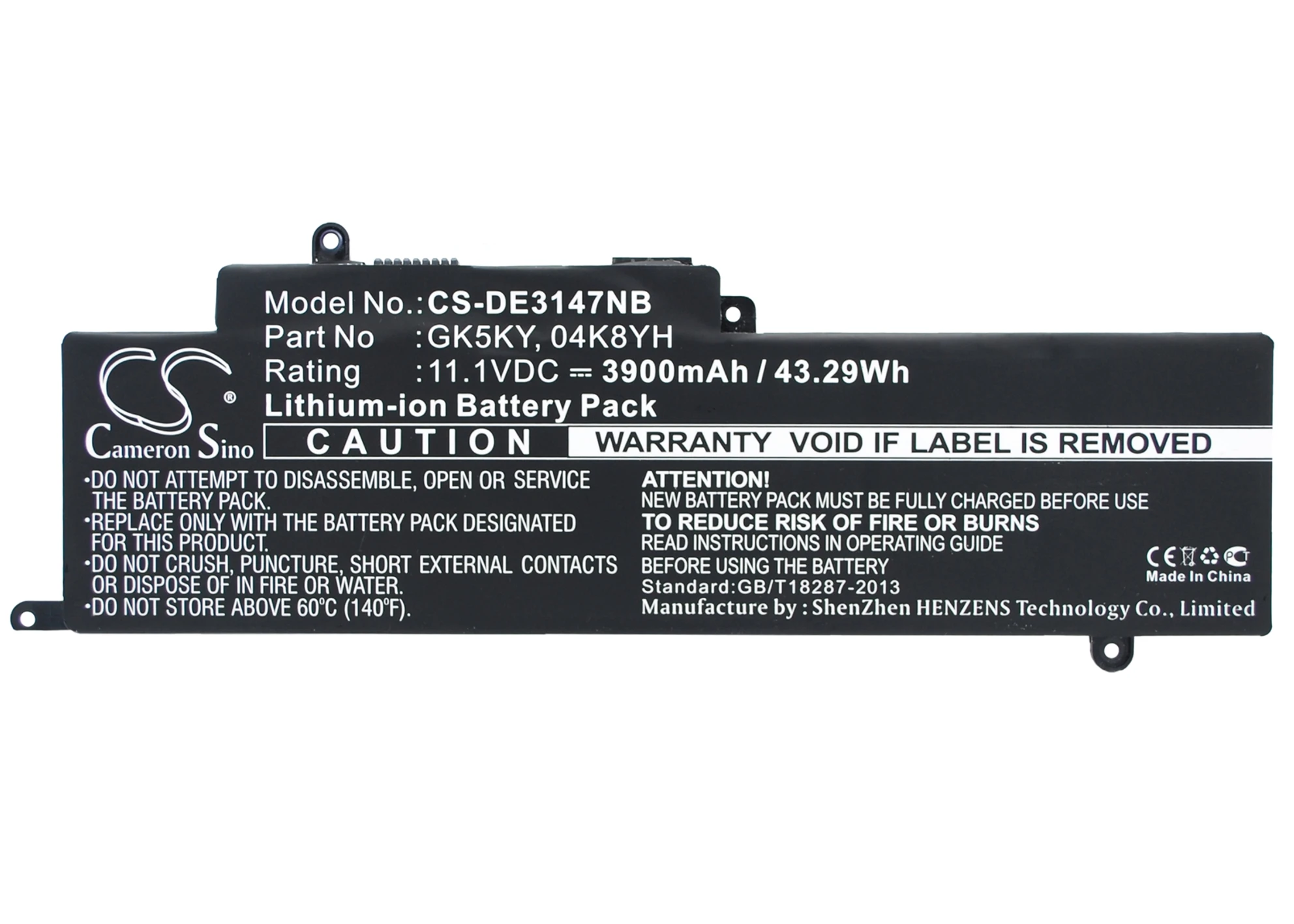 CS 3900mAh/43.29Wh battery for DELL INS13WD-3308T,INS13WD-3508T,INS13WD-3608T,INS13WD-4308T,INS13WD-4508T,CK5KY,
CS 3900mAh/43.29Wh battery for DELL INS13WD-3308T,INS13WD-3508T,INS13WD-3608T,INS13WD-4308T,INS13WD-4508T,CK5KY,
