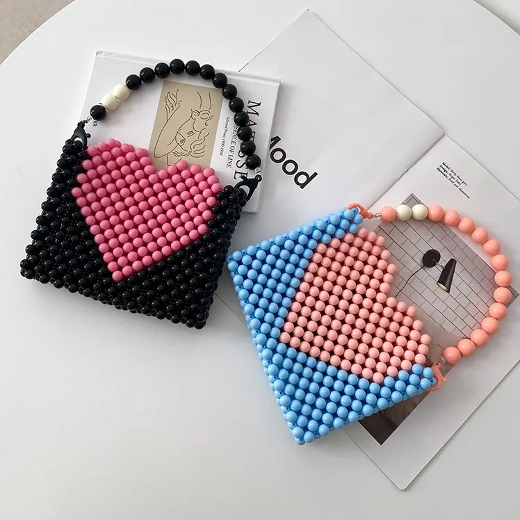 2023 Summer Handmade Beaded Woven Heart Square Bag Love Acrylic Beading Handbag Female Tote Sweet Cool Spice Girl Handbag
2023 Summer Handmade Beaded Woven Heart Square Bag Love Acrylic Beading Handbag Female Tote Sweet Cool Spice Girl Handbag