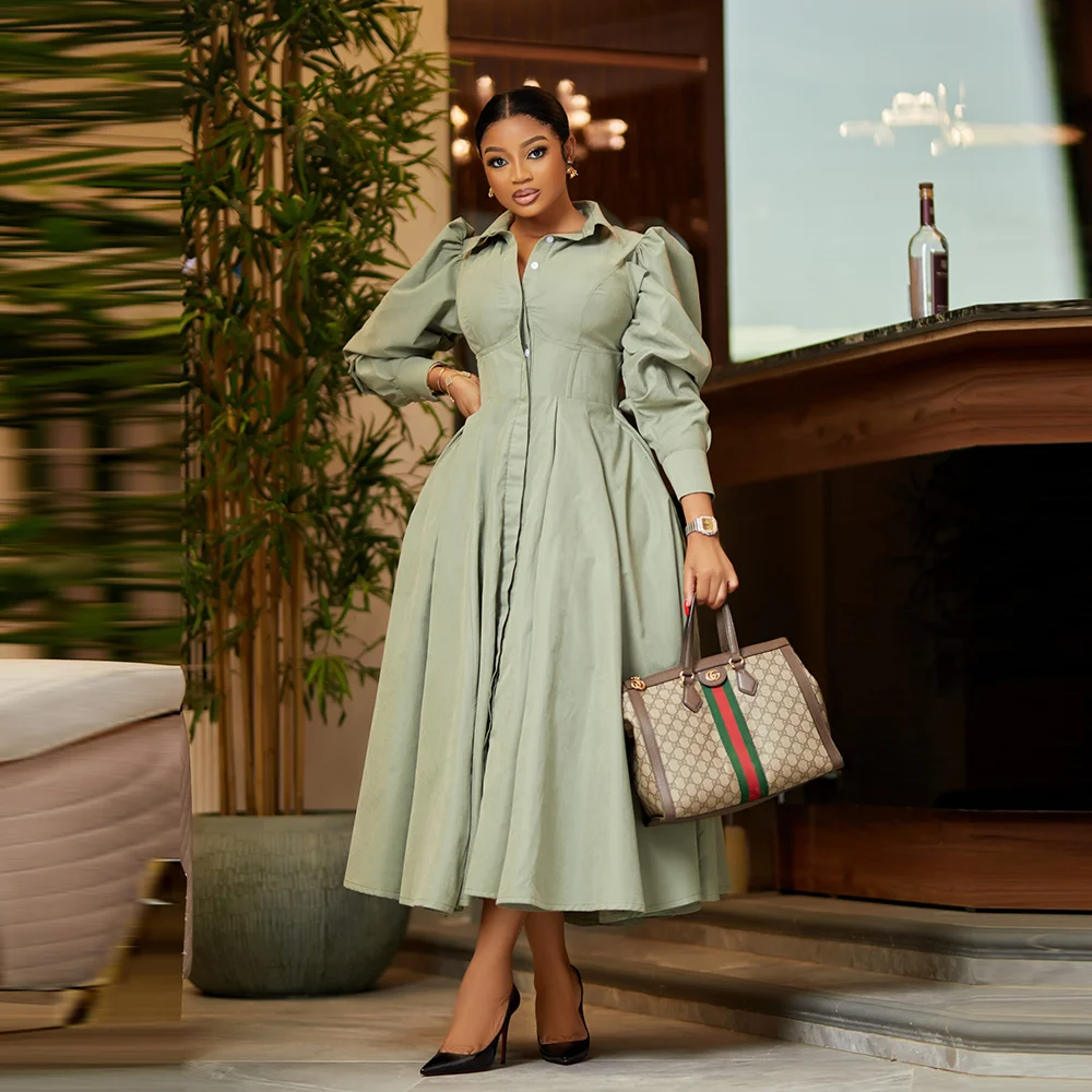 Casual Blouse Dress Ladies Elegant Waist A-line Dresses Women 2023 Autumn New Long Sleeve Maxi Vestidos Office Commute Dresses
Casual Blouse Dress Ladies Elegant Waist A-line Dresses Women 2023 Autumn New Long Sleeve Maxi Vestidos Office Commute Dresses
