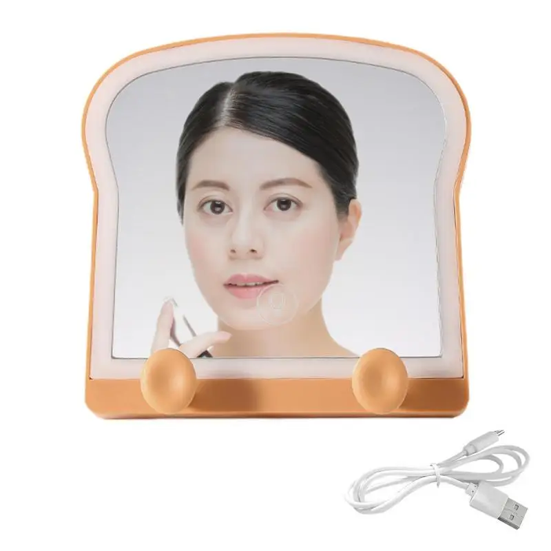 LED Vanity Mirror 3 Color Dimmable Cute Toast Lighted Makeup Mirror Touch Control Dimming LED Halo Toast Bread Shape Mirror For
LED Vanity Mirror 3 Color Dimmable Cute Toast Lighted Makeup Mirror Touch Control Dimming LED Halo Toast Bread Shape Mirror For
