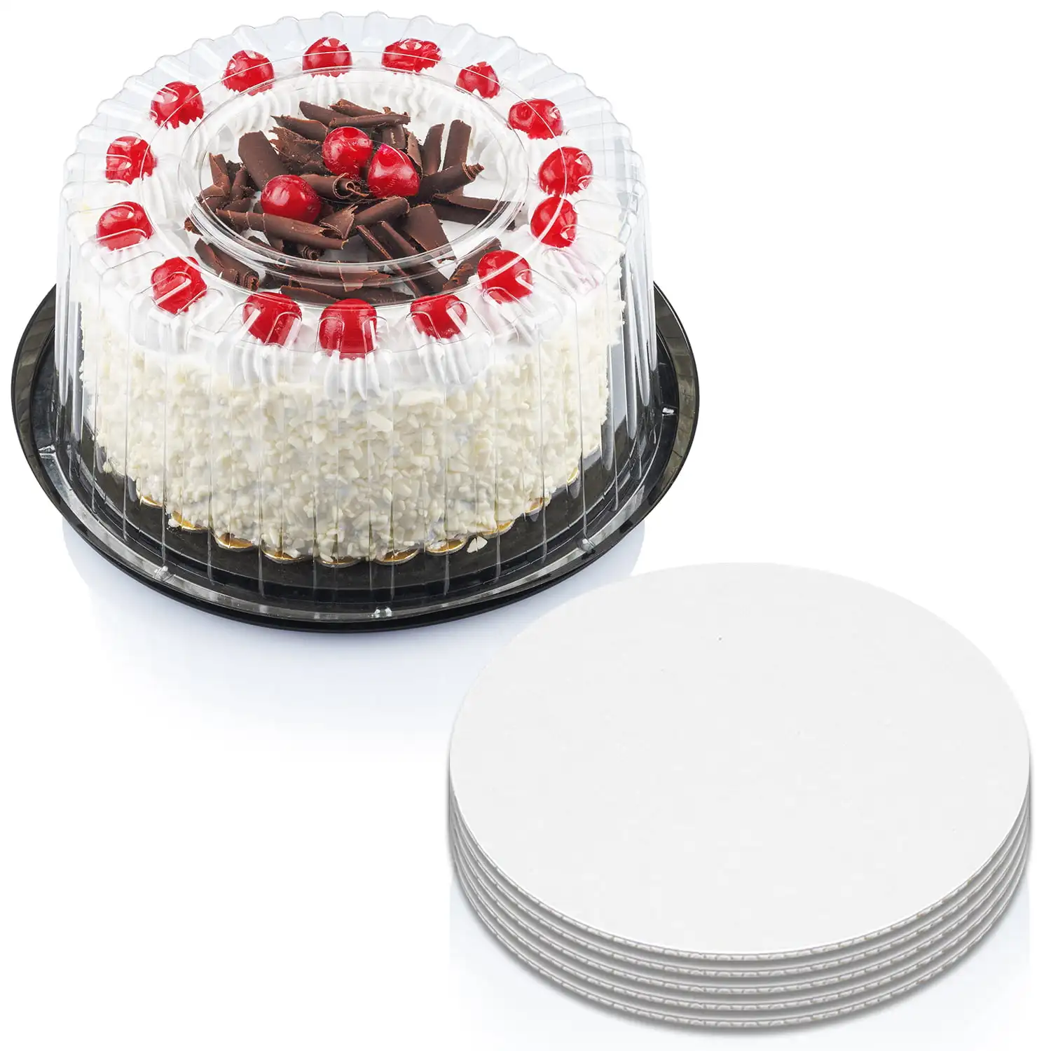 

Пластиковый контейнер для пирожных с прозрачной купольной крышкой 9 дюймов и досками для тортов 9 дюймов, держатель для тортов с крышкой предназначен для тортов 2-3 слоев, кабан для торта