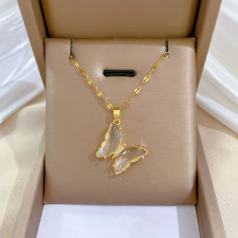 Stainless Steel Butterfly Crystal Pendant Necklace For Women Girl New Trend Luxury Neck Chain Jewelry Gift Party
Stainless Steel Butterfly Crystal Pendant Necklace For Women Girl New Trend Luxury Neck Chain Jewelry Gift Party