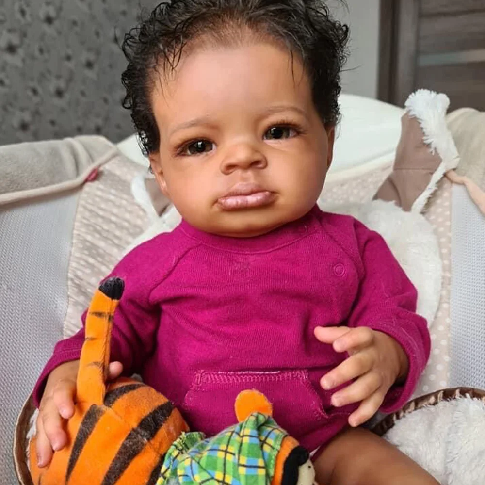 50cm Black Skin Baby Doll Reborn Lanny Detailed Hand Painted Rooted Hair Realistic Newborn Dolls Gift
50cm Black Skin Baby Doll Reborn Lanny Detailed Hand Painted Rooted Hair Realistic Newborn Dolls Gift