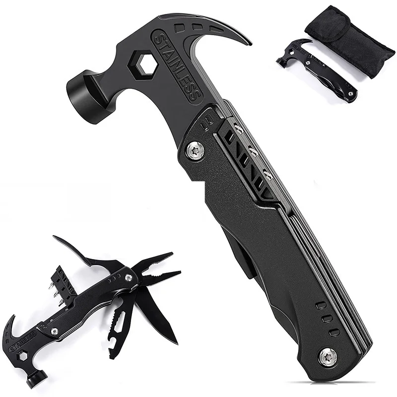 

14 in 1 Multifunctional Pliers Screwdrivers Bottle Opener Claw Hammer Stainless Steel Multitool With Nylon Sheath Outdoors