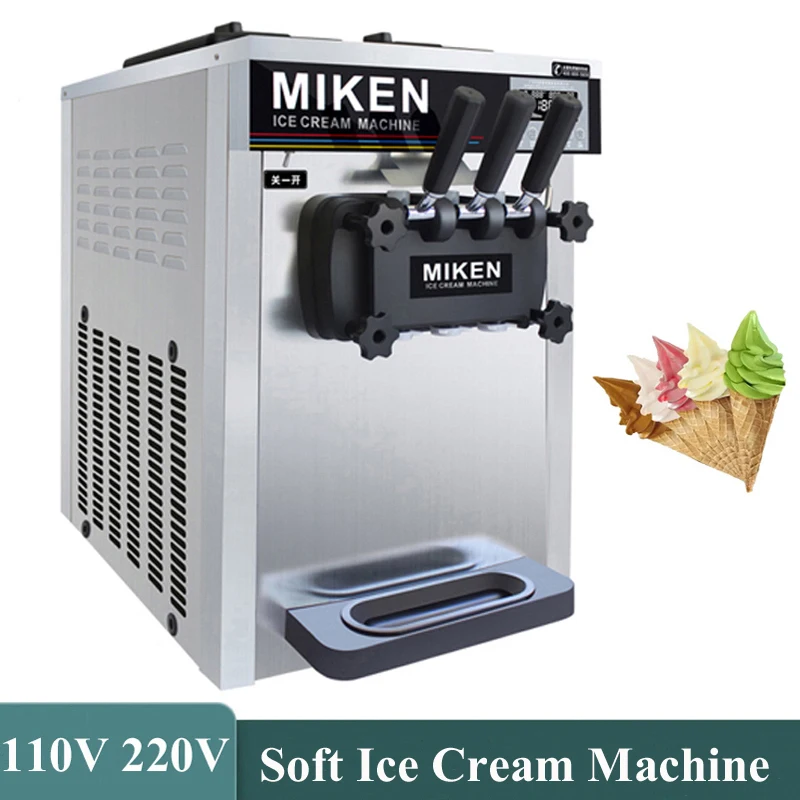 Commercial Desktop Soft Ice Cream Machine 3 Flavors Sweet Cone Ice Cream Maker Stainless Steel Sundae Machine 1600W
Commercial Desktop Soft Ice Cream Machine 3 Flavors Sweet Cone Ice Cream Maker Stainless Steel Sundae Machine 1600W