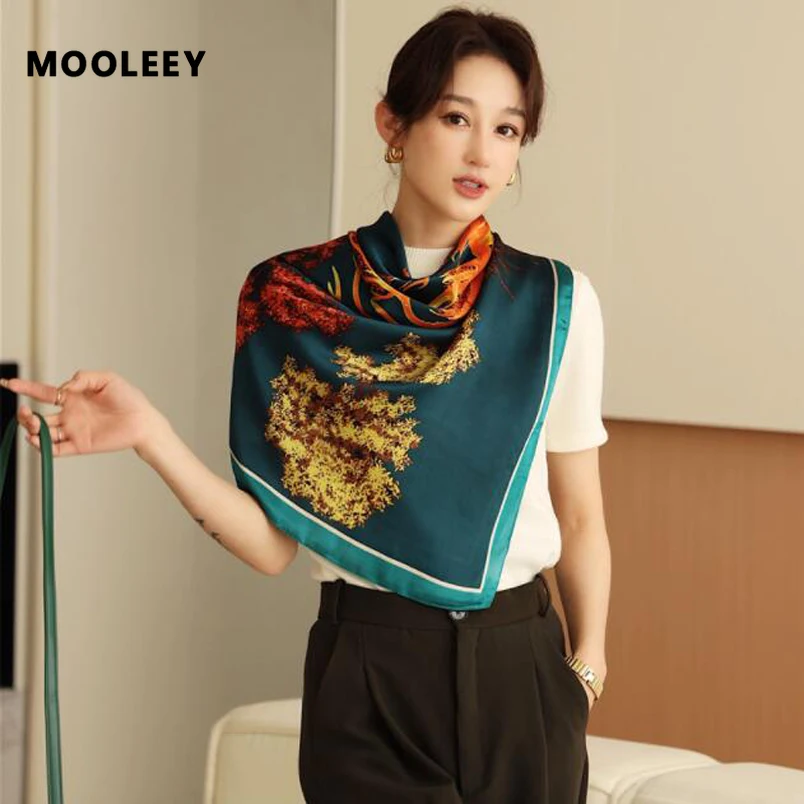 Tree and Deer Retro Animal Double-side Printing Imitation Silk Scarf Dark Green Silk Shawl Women's Square Scarves Beach Headband
Tree and Deer Retro Animal Double-side Printing Imitation Silk Scarf Dark Green Silk Shawl Women's Square Scarves Beach Headband