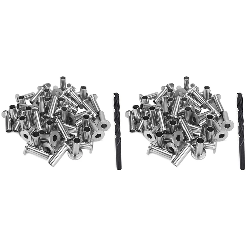 80 Pack T316 Stainless Steel Protector Sleeves For 1/8 Inch Wire Rope Cable Railing DIY Balustrade With 2Pc Drill Bit
80 Pack T316 Stainless Steel Protector Sleeves For 1/8 Inch Wire Rope Cable Railing DIY Balustrade With 2Pc Drill Bit