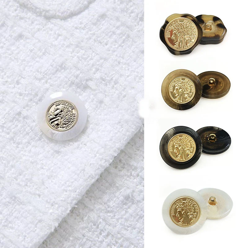 6pcs 18/20/23/25/30mm Resin Metal Buttons for Clothing Dress Women Coat DIY Sewing Button Luxury Handmade Decorative Accessories
6pcs 18/20/23/25/30mm Resin Metal Buttons for Clothing Dress Women Coat DIY Sewing Button Luxury Handmade Decorative Accessories
