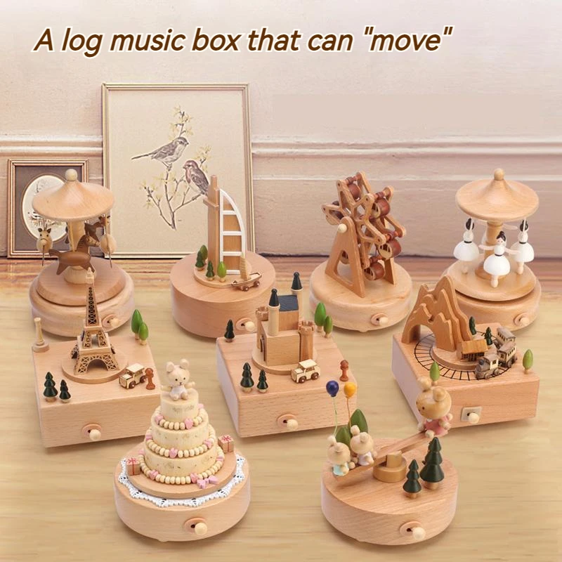 DIY Wooden Toy Music Boxes Can Move Handmade Creative Retro Rotary Octave Box Graduation Valentine'S Day Girls Gift For Kids
DIY Wooden Toy Music Boxes Can Move Handmade Creative Retro Rotary Octave Box Graduation Valentine'S Day Girls Gift For Kids