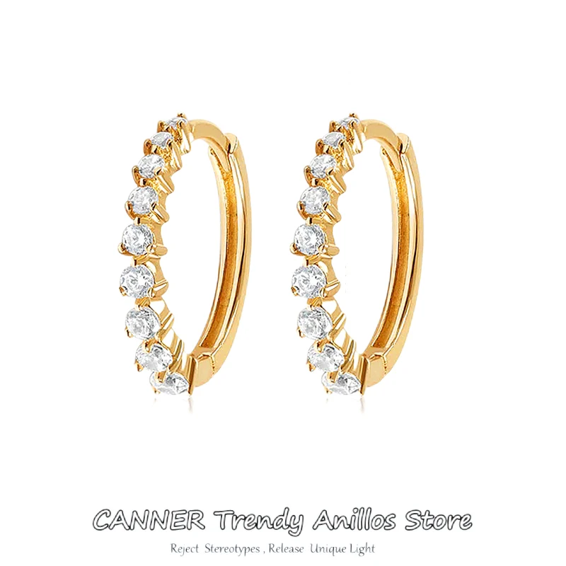 CANNER Top Quality Real 925 Sterling Silver Fashion Luxury Zircon Earrings For Women Classic Romantic Wedding Hoops Jewelry Gift
CANNER Top Quality Real 925 Sterling Silver Fashion Luxury Zircon Earrings For Women Classic Romantic Wedding Hoops Jewelry Gift