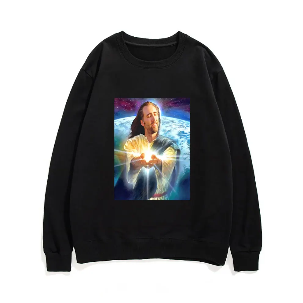 Funny Jesus Cage Sweatshirt Men Nicolas Cage Meme Pullover Male Streetwear Long Sleeves Sportswear Unisex Hip Hop Sweatshirts
Funny Jesus Cage Sweatshirt Men Nicolas Cage Meme Pullover Male Streetwear Long Sleeves Sportswear Unisex Hip Hop Sweatshirts