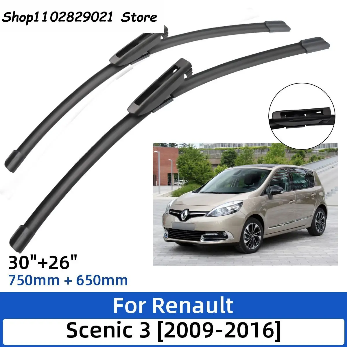 2PCS for Renault Scenic 3 2009-2016 30"+26" Front Wiper Blades Windshield Windscreen Window Cutter Accessories
2PCS for Renault Scenic 3 2009-2016 30"+26" Front Wiper Blades Windshield Windscreen Window Cutter Accessories