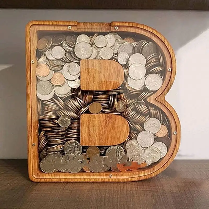 Twenty-six Letter Piggy Bank Wooden Coin Money Saving Box Jar Coins Ornament Storage Box Home Decor Crafts Desktop Storage Box
Twenty-six Letter Piggy Bank Wooden Coin Money Saving Box Jar Coins Ornament Storage Box Home Decor Crafts Desktop Storage Box
