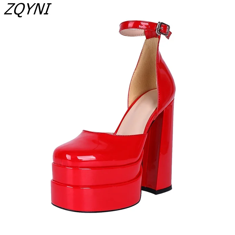15cm women's Sexy High Heels Sandals patent leather platform shoes and thick high heels black red white 35-42 large 2022 NEW
15cm women's Sexy High Heels Sandals patent leather platform shoes and thick high heels black red white 35-42 large 2022 NEW