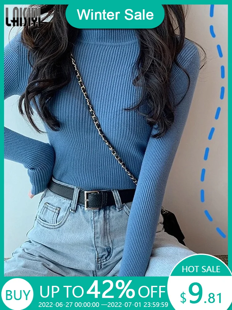 Femme Turtleneck Pullovers Sweaters Korean Blue Long Sleeve Slim Women's Sweater 2022 Autumn Winter Top Soft Warm Pull Jumper
Femme Turtleneck Pullovers Sweaters Korean Blue Long Sleeve Slim Women's Sweater 2022 Autumn Winter Top Soft Warm Pull Jumper