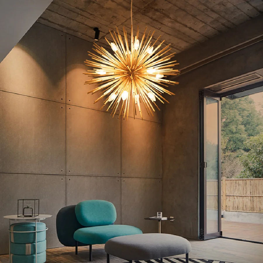 Nordic Post-modern Dandelion Chandelier Parlor Bedroom Dining Room Hanging Light Hotel Exhibition Hall Cafe Golden Suspend light
Nordic Post-modern Dandelion Chandelier Parlor Bedroom Dining Room Hanging Light Hotel Exhibition Hall Cafe Golden Suspend light