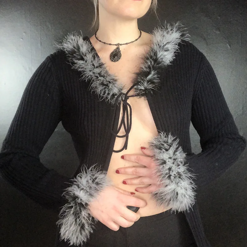 autumn/winter fashion hooded fur collar jacket black pit strip sexy cardigan lace-up knitted temperament casual jacket jacket
autumn/winter fashion hooded fur collar jacket black pit strip sexy cardigan lace-up knitted temperament casual jacket jacket