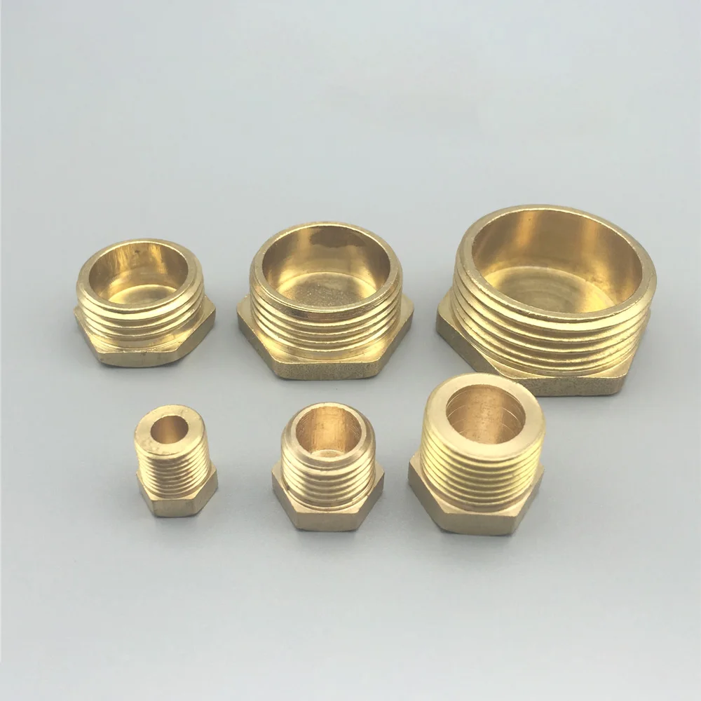 

1/8" 1/4" 3/8" 1/2" 3/4" NPT Male Hex End Plug Brass Pipe Fitting Water Gas Oil 150 PSI For Pressure Gauge